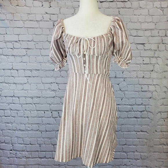 TOPSHOP Textured Striped Mini Dress sz. 4 NWT - Picture 9 of 11
